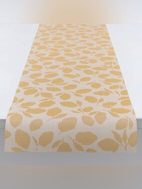 CHILEWICH Martha by Martha Stewart Lemon Leaves Woven Table Runner -14" x 72"